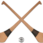 Two hurleys with a sliotar